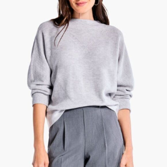 NWT NIC + ZOE Shaker Knit Mock Sweater Reflection Size 2P - Picture 1 of 8